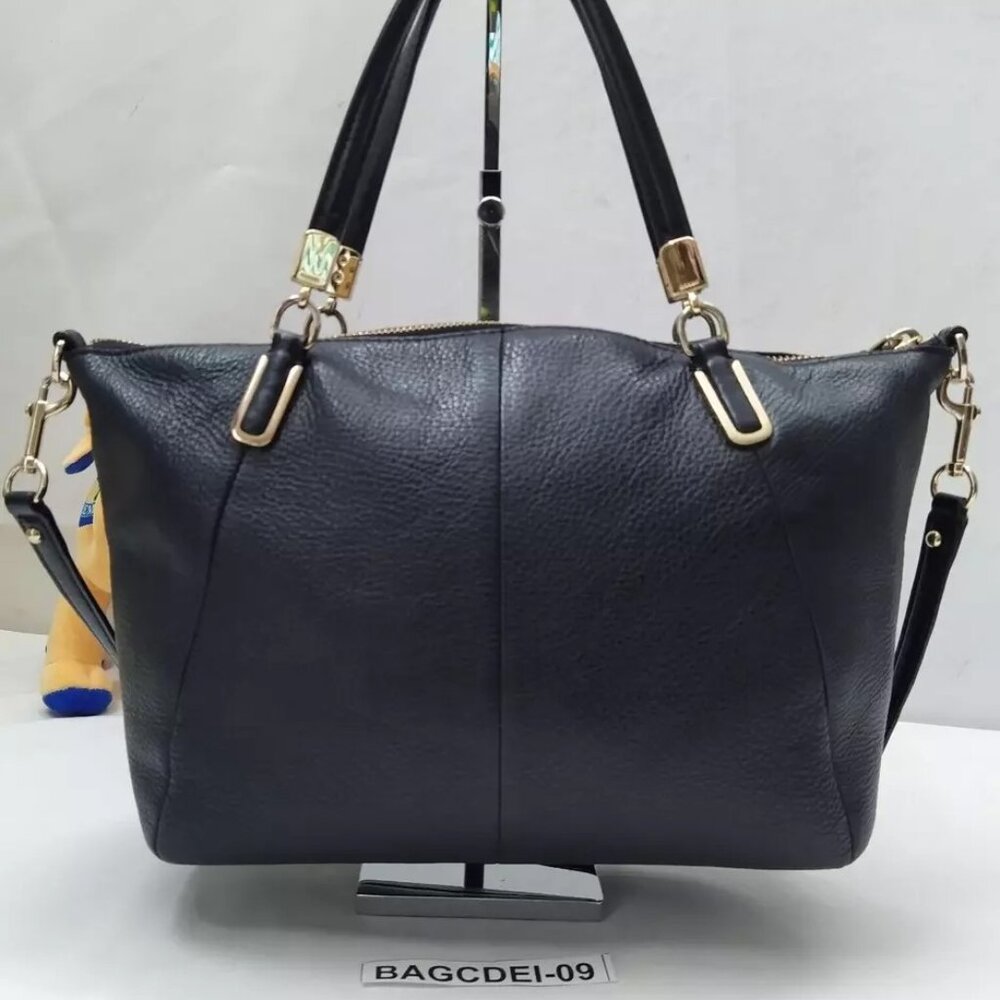 Coach Black Pebbled Leather Crossbody Tote - Picture 2 of 13